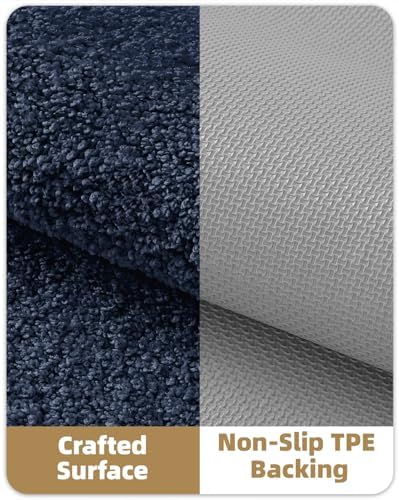 Color&Geometry Small Blue Bathroom Rugs, Non Slip Shower Mat - Image 6