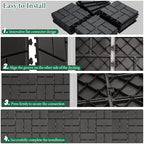 Interlocking Deck Tiles Outdoor Waterproof, Composite Patio Flooring - Image 4