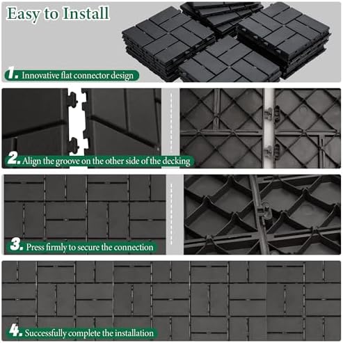 Interlocking Deck Tiles Outdoor Waterproof, Composite Patio Flooring - Image 4