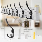 Coat Rack Wall Mount 31.5'' Coat Hanger Wall Mount Old White Coat Hooks - Image 2