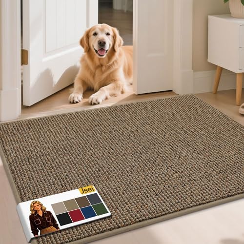 JSEI Dirt Trapper Door Mat 32" x 48", Non-Slip Washable Doormats by JSEI