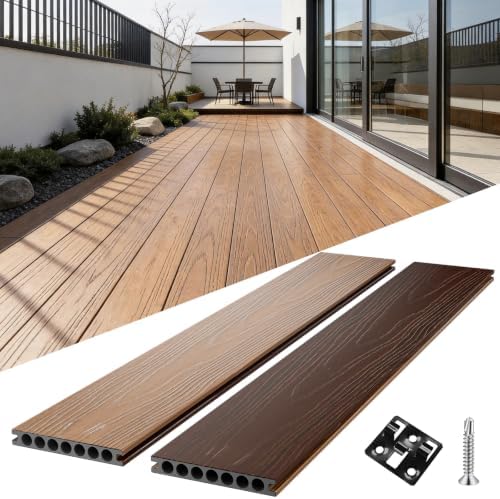 Circle Hole Composite Decking Boards 8ft 9 Pcs by ShunHong