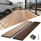 Circle Hole Composite Decking Boards 8ft 9 Pcs by ShunHong