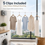 Retractable Clothesline, 15.7 FT Steel Wire, Adjustable Tension, Quick Lock - Image 2