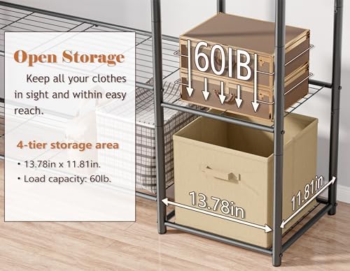 HOMIDEC Wardrobe Closet, Portable Clothes Rack - Image 5