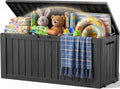 EFU Outdoor Storage Box Waterproof, 150 Gal Gen 2 Resin Deck Box by EFU