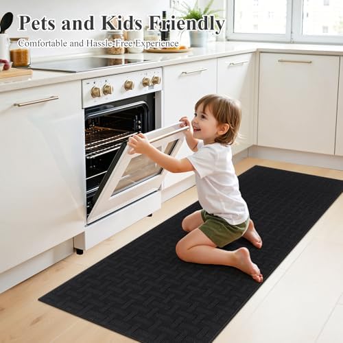 Ileading Hallway Runner Rug 2x6ft Kitchen Floor Mat Modern Geometric Non Slip - Image 2