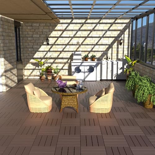 44‑Pack 12"x12"x0.75" Interlocking Deck Tiles – Waterproof PP Resin Patio - Image 5