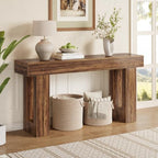 LITTLE TREE 63 Inches Long Sofa Table, Industrial Console Table - Image 3