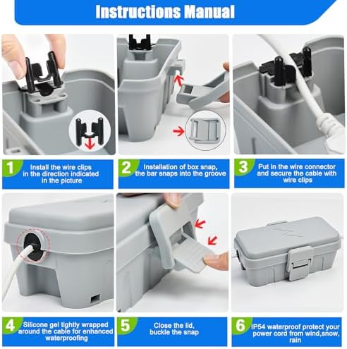 Hrensaw 3PCS Small Weatherproof Electrical Connection Box, Outdoor Electrical - Image 6