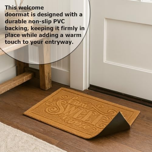 Gardenised Heavy Duty Coco Coir Doormat Non Slip PVC Baking Embossed Welcome - Image 6