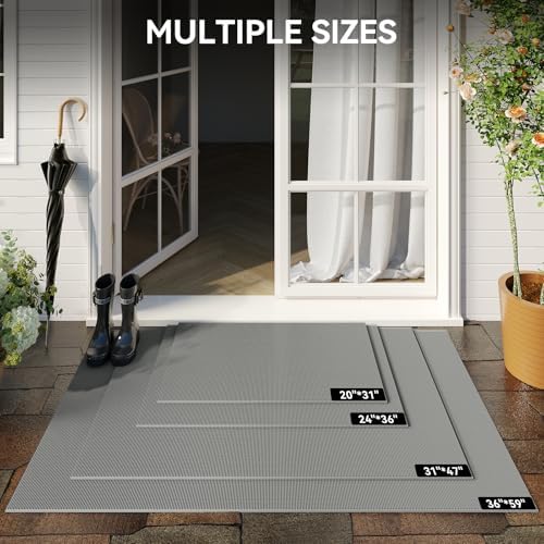 Welcome Door Mat Outside Non-Slip Durable Waterproof Grey 24"x35" - Image 2