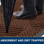 Smiry Front Door Mat Outside Entrance, Low Profile Rubber Doormat - Image 3