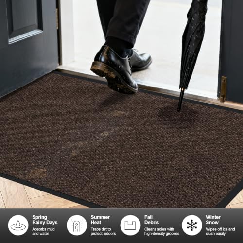 Commercial Door Mat 60"x48", Rubber Waterproof Front Floor Mat - Image 6