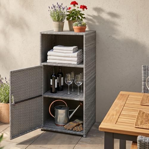 Tangkula Rattan Outdoor Storage Cabinet - Image 7