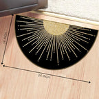 Mingnei Boho Black Gold Sun Linen Doormat Door Mat - Image 3