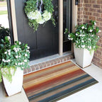 Front Door Mat Indoor Outside Entrance 2x3 Modern Ombre Rainbow Rug - Image 3