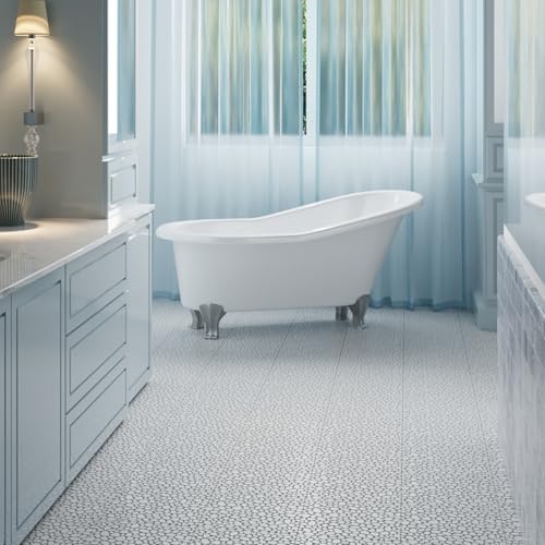 12" x 12" Gray Interlocking Deck Tiles, Anti-Slip Pebble Stone Pattern - Image 3