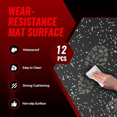 SUPERJARE 0.79'' Extra-Thick 12 Pcs 48 Sq Ft Exercise Equipment Mats - Image 6