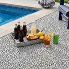 BEEFURNI Plastic Interlocking Cobbled Stone Tile by BEEFURNI