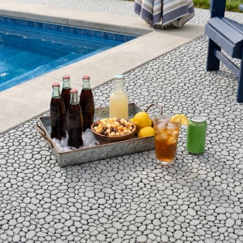BEEFURNI Plastic Interlocking Cobbled Stone Tile by BEEFURNI