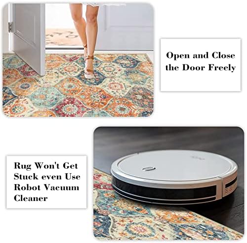 Lahome Moroccan Washable Circle Rug, Soft Vintage Round Rug 4ft Kitchen - Image 4