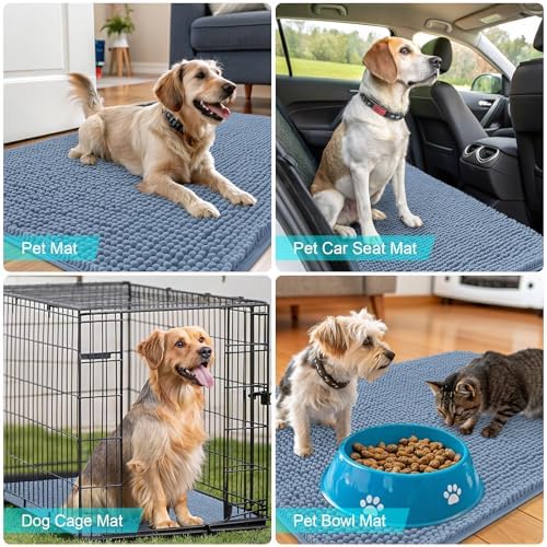 OLANLY Dog Door Mat for Muddy Paws 44x32, Super Absorbent Chenille Mud Mat - Image 7