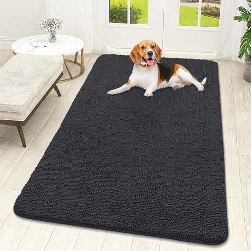 OLANLY Dog Door Mat for Muddy Paws 59x32, Super Absorbent Chenille Mud Mat by OLANLY