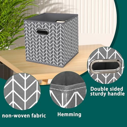 Black Foldable Storage Cubes Bins, Fabric Storage Box Cubes Organizer Baskets - Image 7