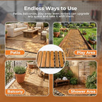 Majestick Goods 8-Pack Acacia Wood Straight Edge Interlocking Deck Tiles - Image 5