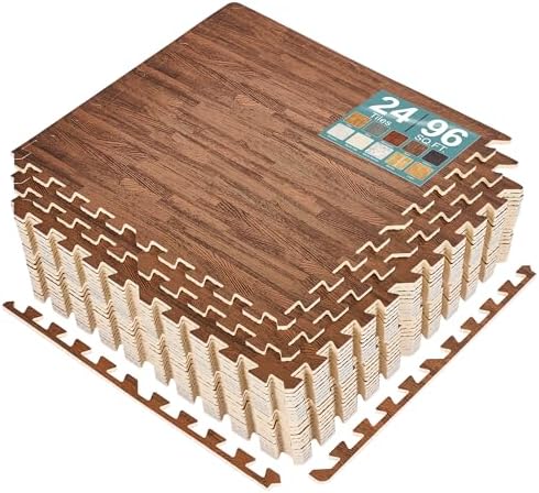 Sorbus Interlocking Wood Grain Foam Floor Tiles by Sorbus