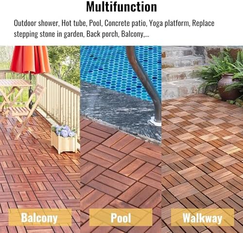 Interlocking Deck Tiles 10pcs Plastic Modular Pattern Floor Tiles - Image 7