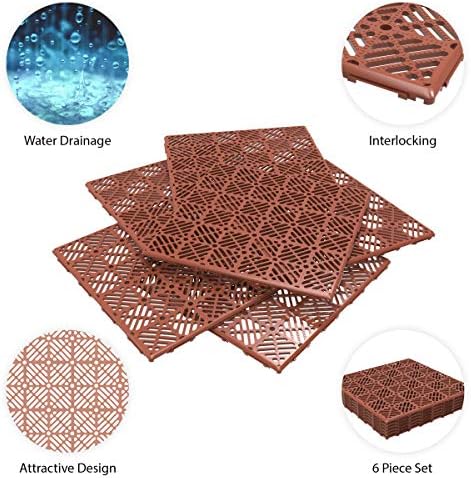 Pure Garden 50-147 Multipurpose Indoor/Outdoor Flooring Interlocking Tiles - Image 2