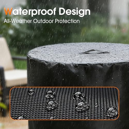 Fire Pit Cover, 30 x 25 Inch Round Propane Firepit Cover - Image 5