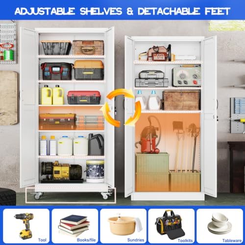 GAIOUS 74.8" Tall Metal Storage Cabinet - Image 5