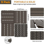 Goovilla Plastic Interlocking Deck Tiles, 9 Pack, Dark Coffee - Image 3