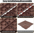 44 Pack Interlocking Deck Tiles, All-Weather Outdoor Deck Tiles - Image 4