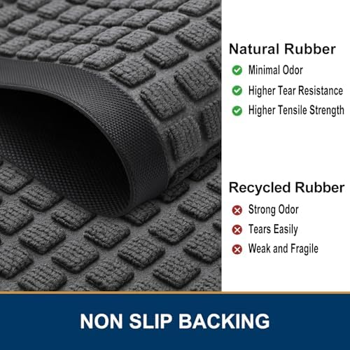 Smiry Front Door Mat Outside Entrance, Natural Rubber Doormat, 71x23 Inch - Image 4