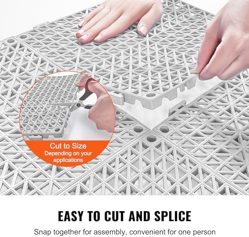 VEVOR Modular Interlocking Cushion, 50 Pack 12" x 12" Splicing Drainage Mats - Image 4