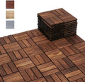 BEEFURNI Interlocking Acacia Wood Deck Tiles 12x12 by BEEFURNI
