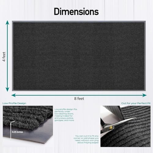 LuxUrux Striped Black Door Mat - Image 2