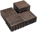 PrimeZone 27 PCS Solid Acacia Wood Interlocking Patio Deck Tiles Outdoor by PrimeZone