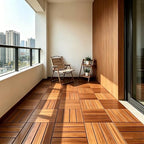 10 PCS Non-Slip Interlocking Teak Brown Deck Tiles 12" x 12" - Image 6