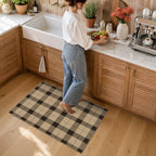 JTJ Easy Jute 2x3 Entryway Rug, Washable Non Slip Black & Beige Plaid - Image 3