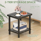LEJANEOYE Outdoor Side Table, 2-Tier Small Outdoor Table - Image 3
