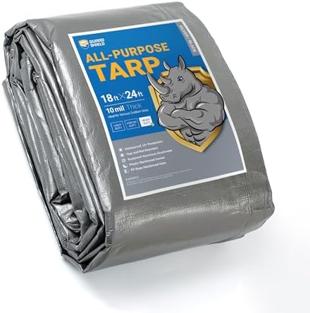GUARD SHIELD Heavy Duty Tarp 18x24 Feet Silver/Black Multi Purpose Thick by GUARDSHIELD