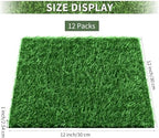 Aodaer 12 Pack Artificial Grass Mat 12 x 12 Inch Fake Grass Square Mat - Image 2