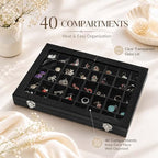 Black Velvet 40 Grid Earring Organizer Display Box - Image 5