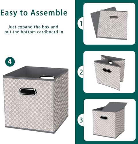 Black Foldable Storage Cubes Bins, Fabric Storage Box Cubes Organizer Baskets - Image 6