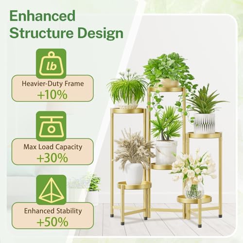 iDavosic.ly Plant Stand Indoor Outdoor, 6 Tier Metal Corner Shelf - Image 5